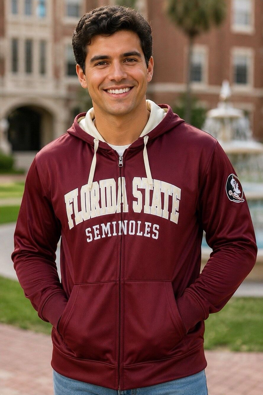 Florida State Seminoles Colosseum Full Zip Hoodie Jacket Garnet Men’s Large FSU